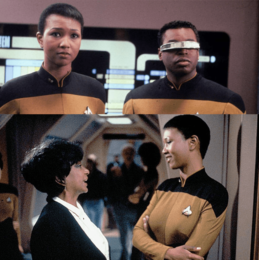 Top: Dr. Jemison with LeVar Burton | Bottom: Dr. Jemison with her AKA soror Star Trek actress Nichelle Nichols